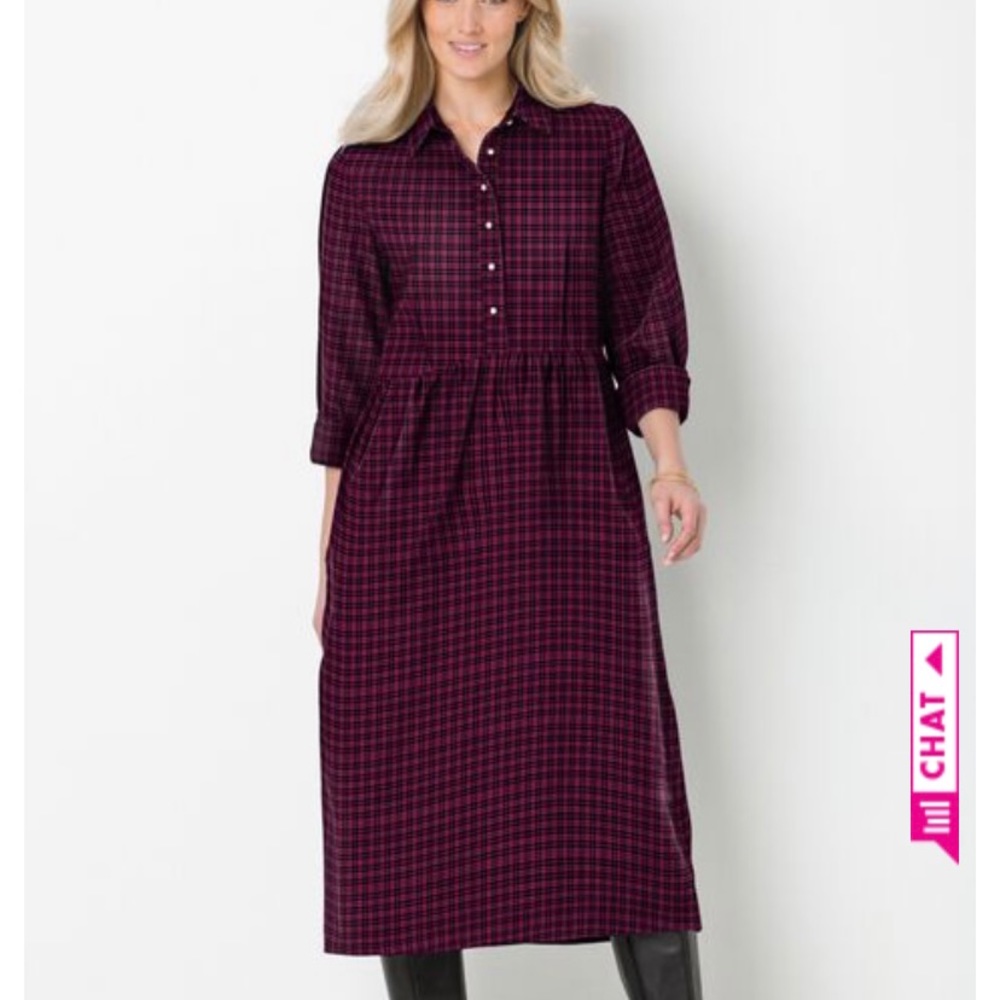 NWT Woman Within Maroon Dress with Pockets